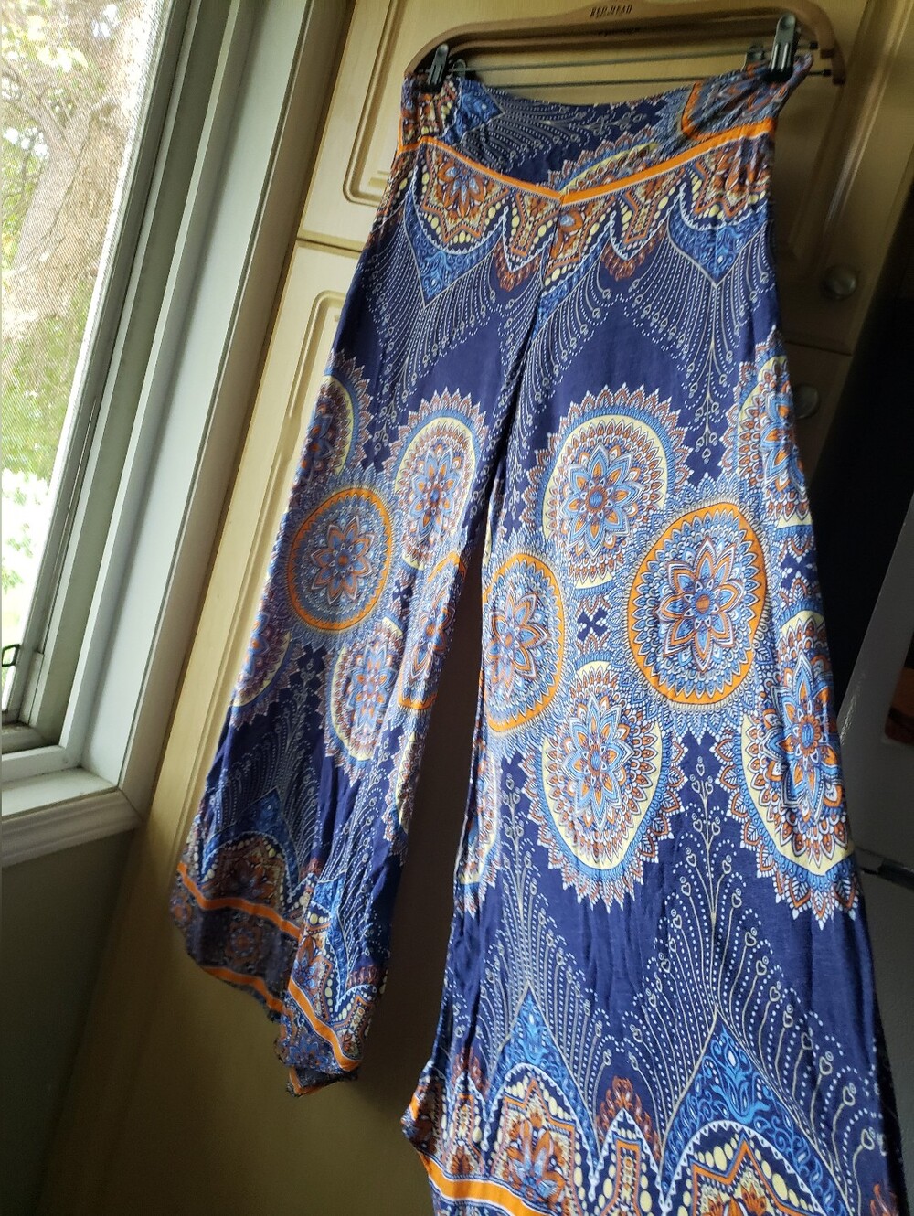 Bohemian Navy Print Wide Leg Pants